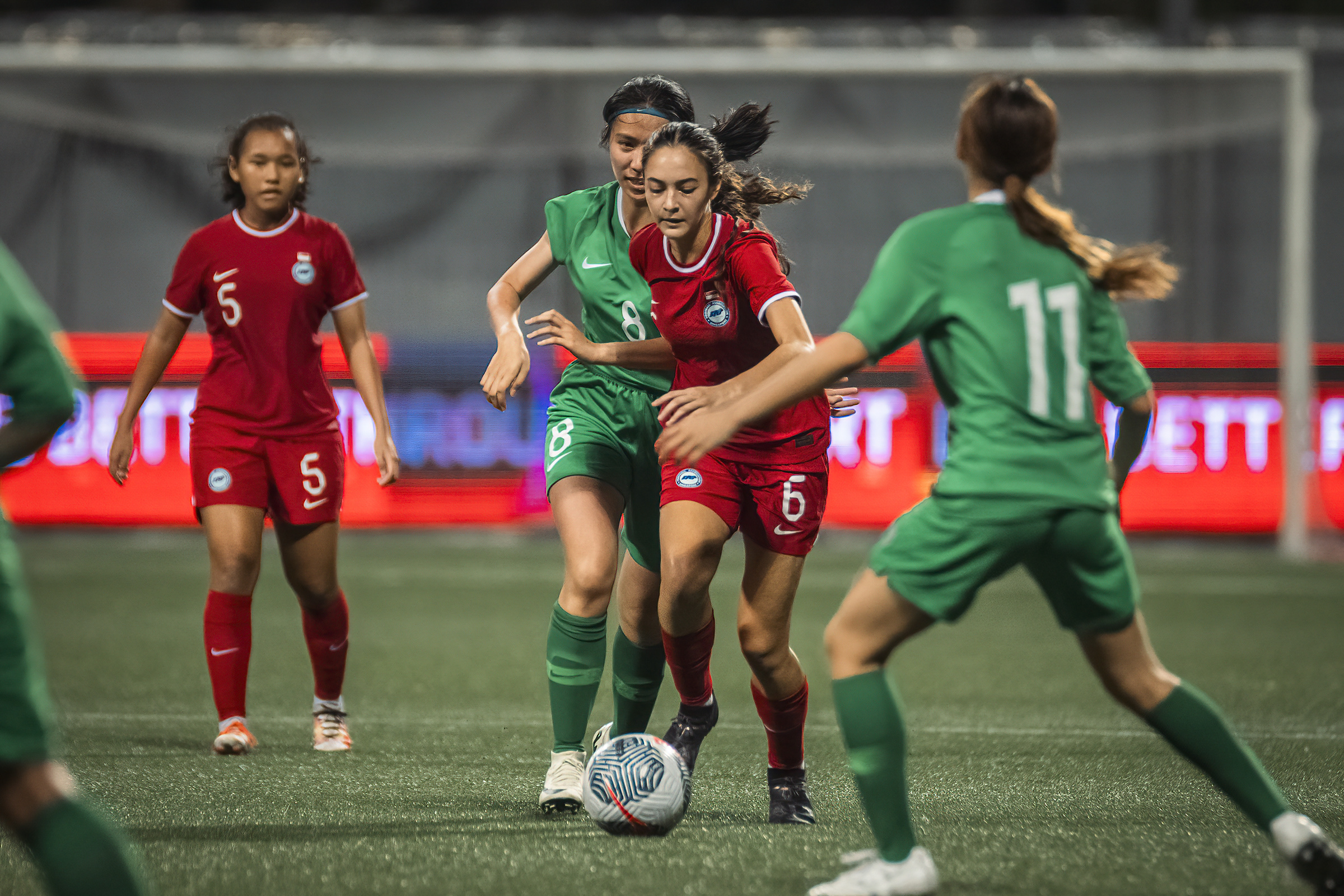 Kyra Taylor at her national team debut against Macau (Photo by Football Association of Singapore)